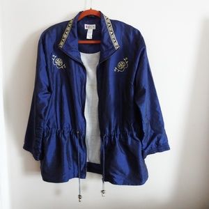  Vtg. Lavon Royal Blue/Gold Embroidered Jacket L